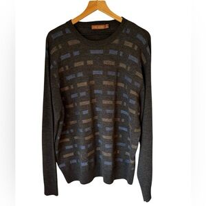 Vtg Per Me Uomo Australia Sweater Italian Extra Fine Merino Wool Gray Size XL